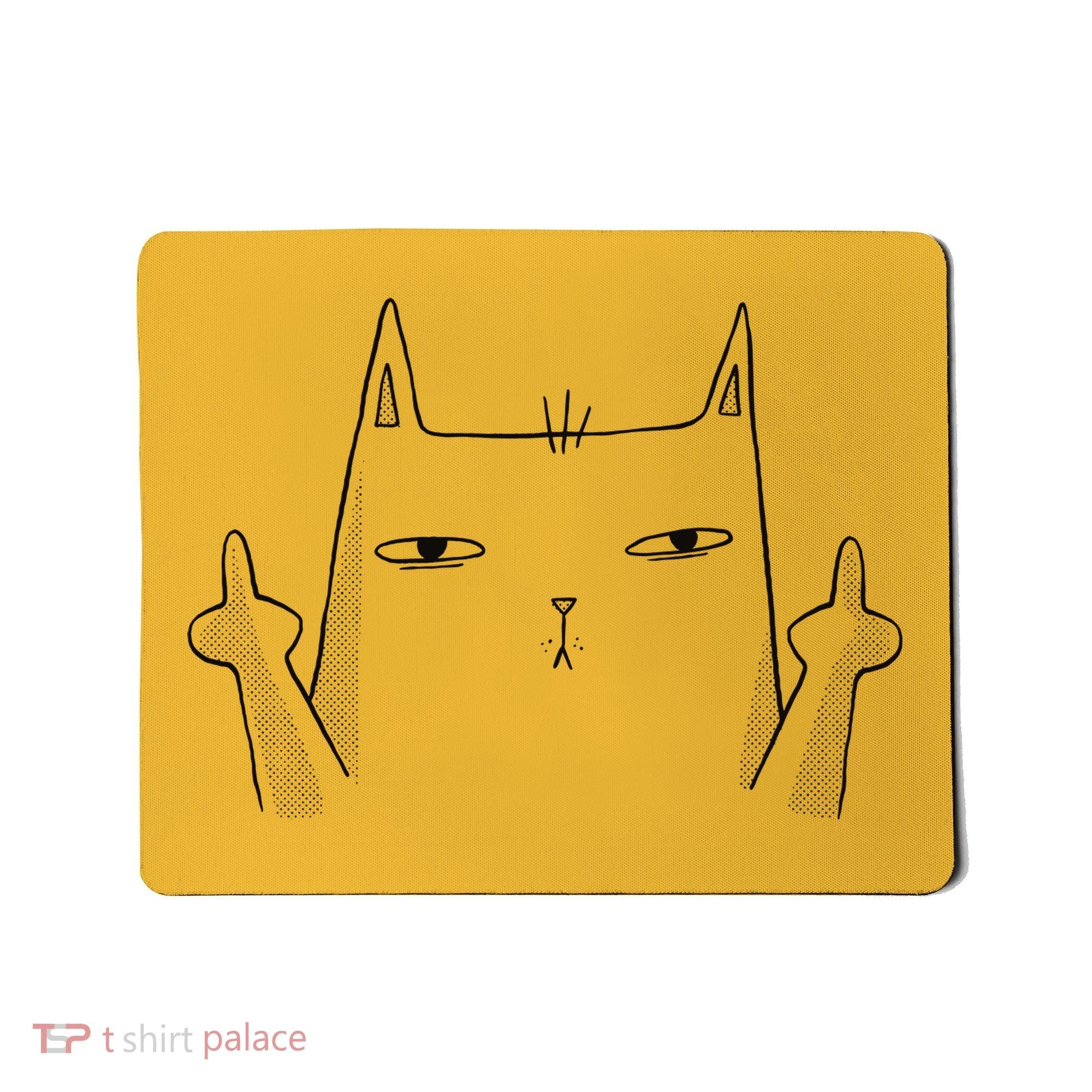 Middle Finger Cat Mousepad