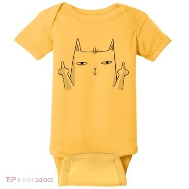 Middle Finger Cat Baby Bodysuit