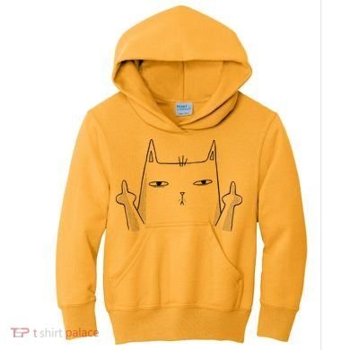 Middle Finger Cat Kids Hoodie