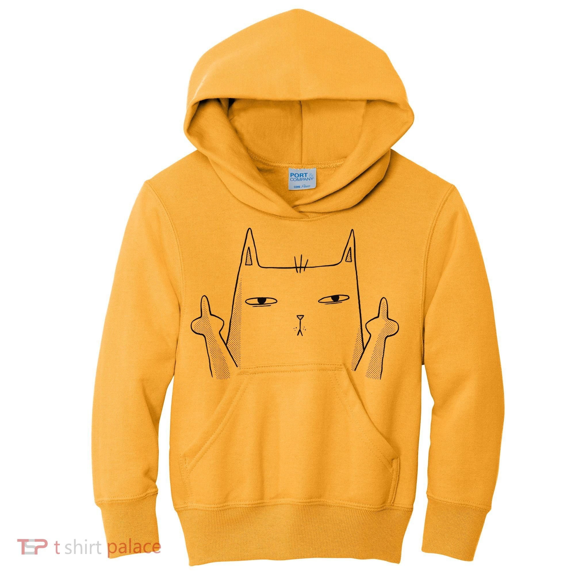 Middle Finger Cat Kids Hoodie