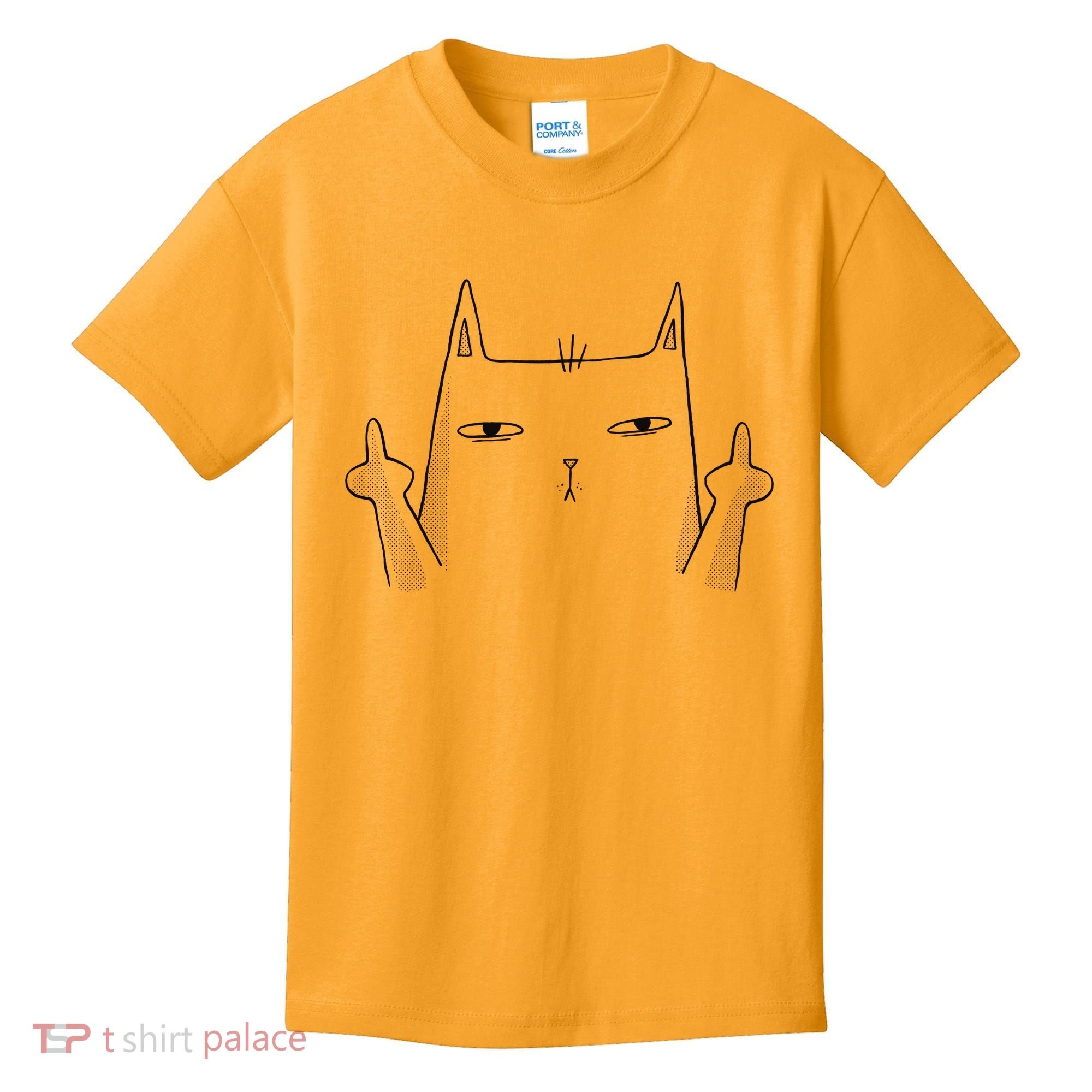 Middle Finger Cat Kids T-Shirt