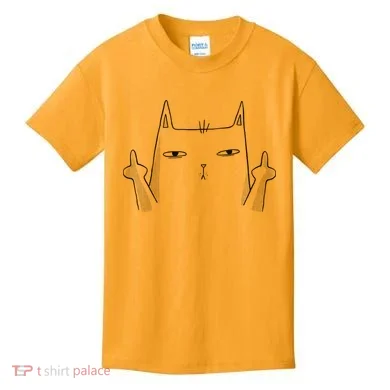 Middle Finger Cat Kids T-Shirt
