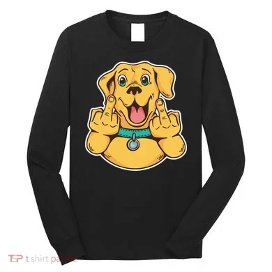 Middle Finger Dog Long Sleeve Shirt