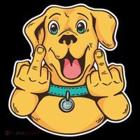 Middle Finger Dog Button thumb 1