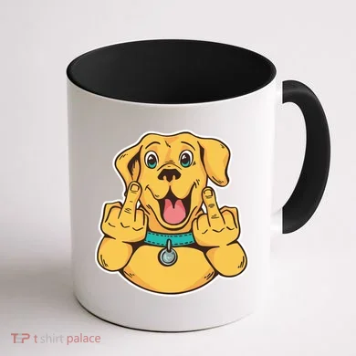 Middle Finger Dog Coffee Mug back