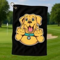 Middle Finger Dog Golf Towel thumb 1