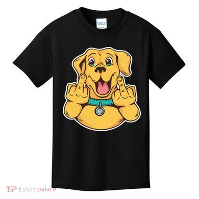 Middle Finger Dog Kids T-Shirt