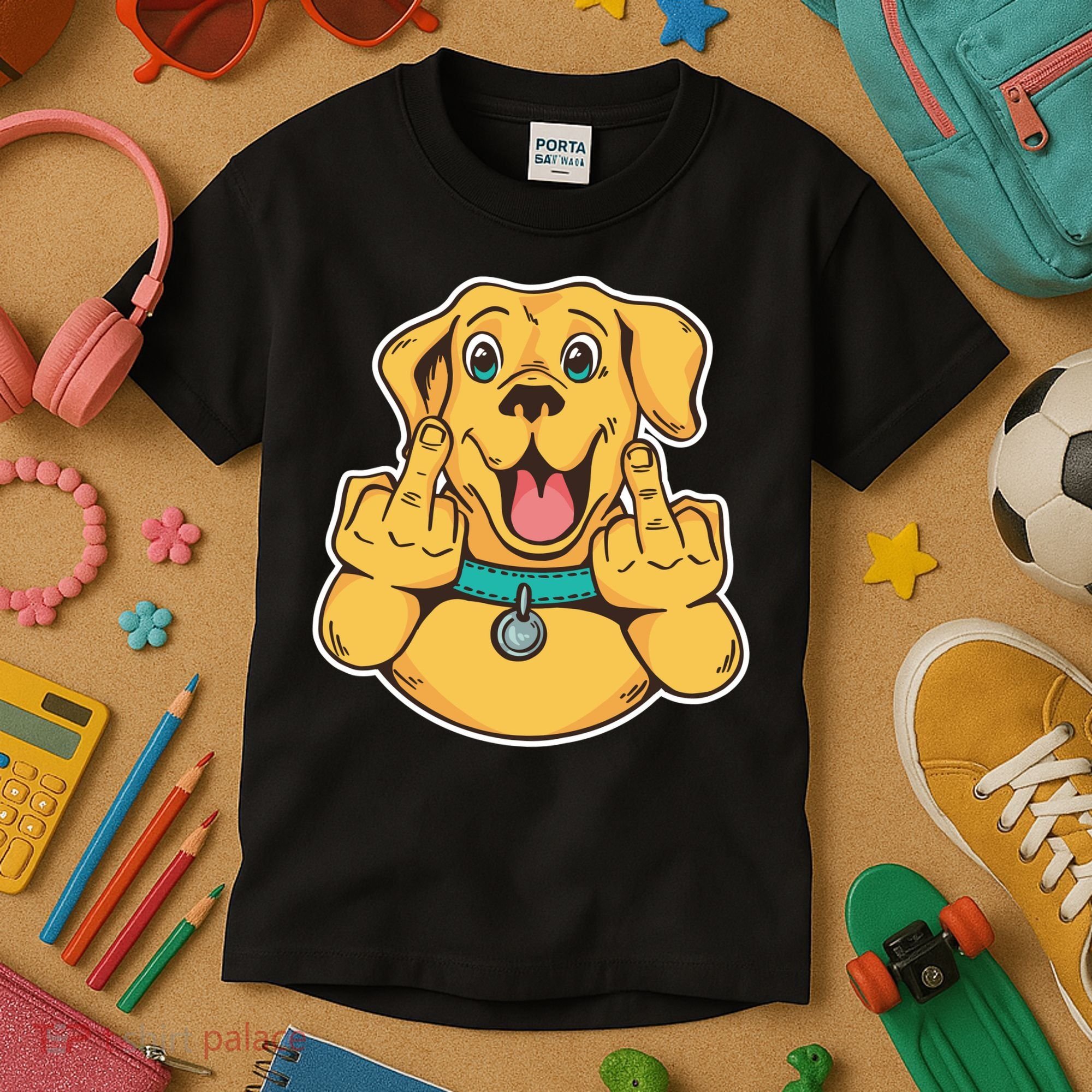 Middle Finger Dog Kids T-Shirt
