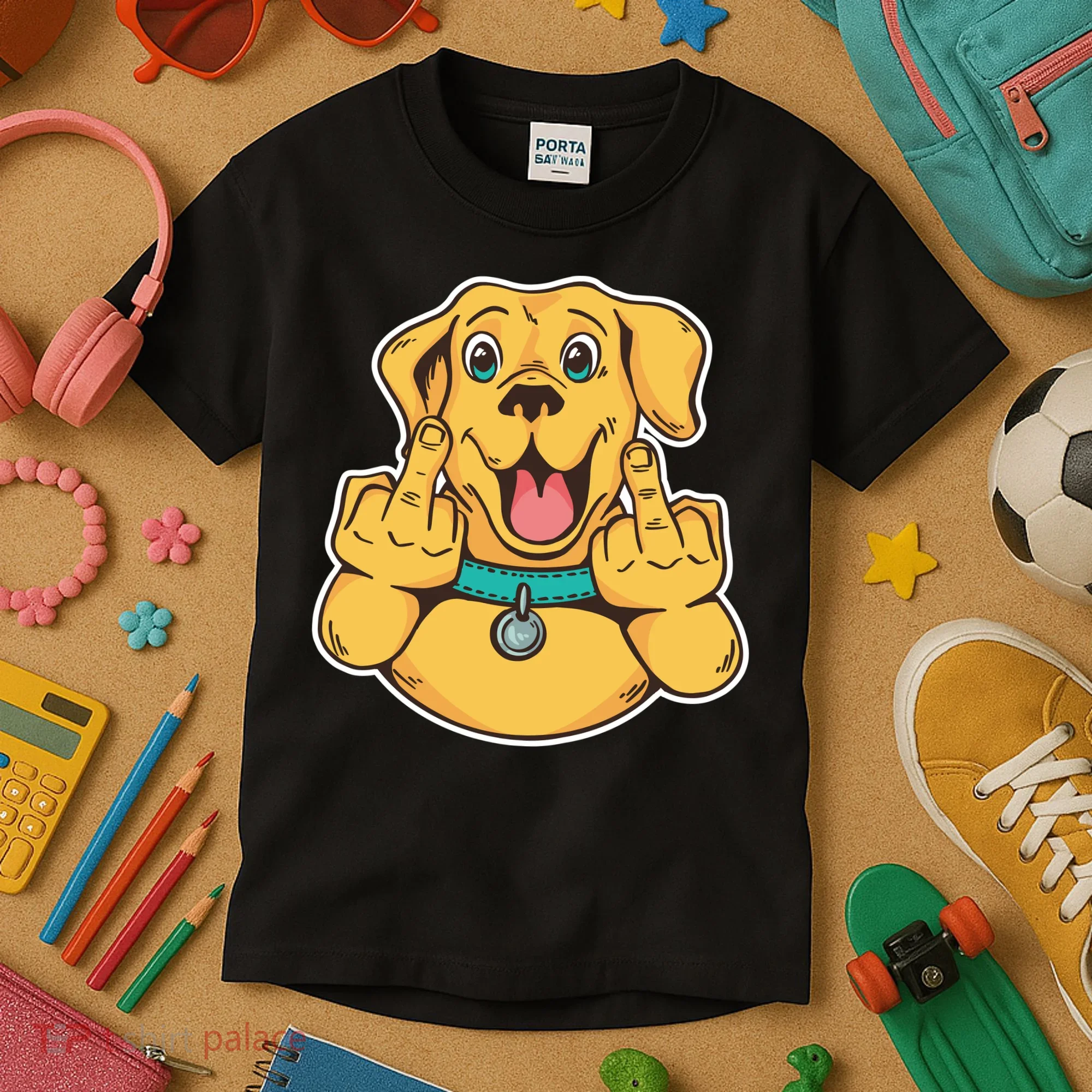 Middle Finger Dog Kids T-Shirt