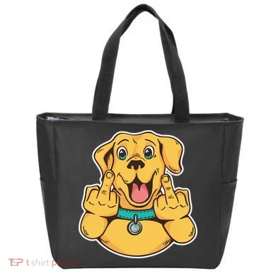 Middle Finger Dog Tote Bag