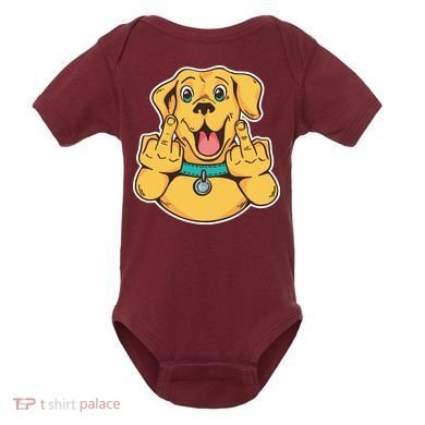 Middle Finger Dog Baby Bodysuit