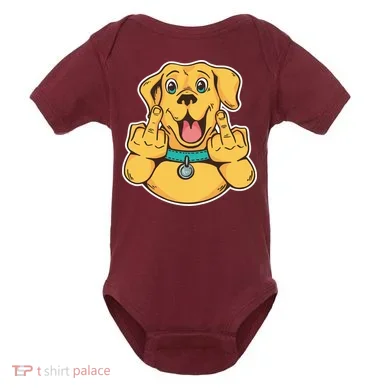 Middle Finger Dog Baby Bodysuit