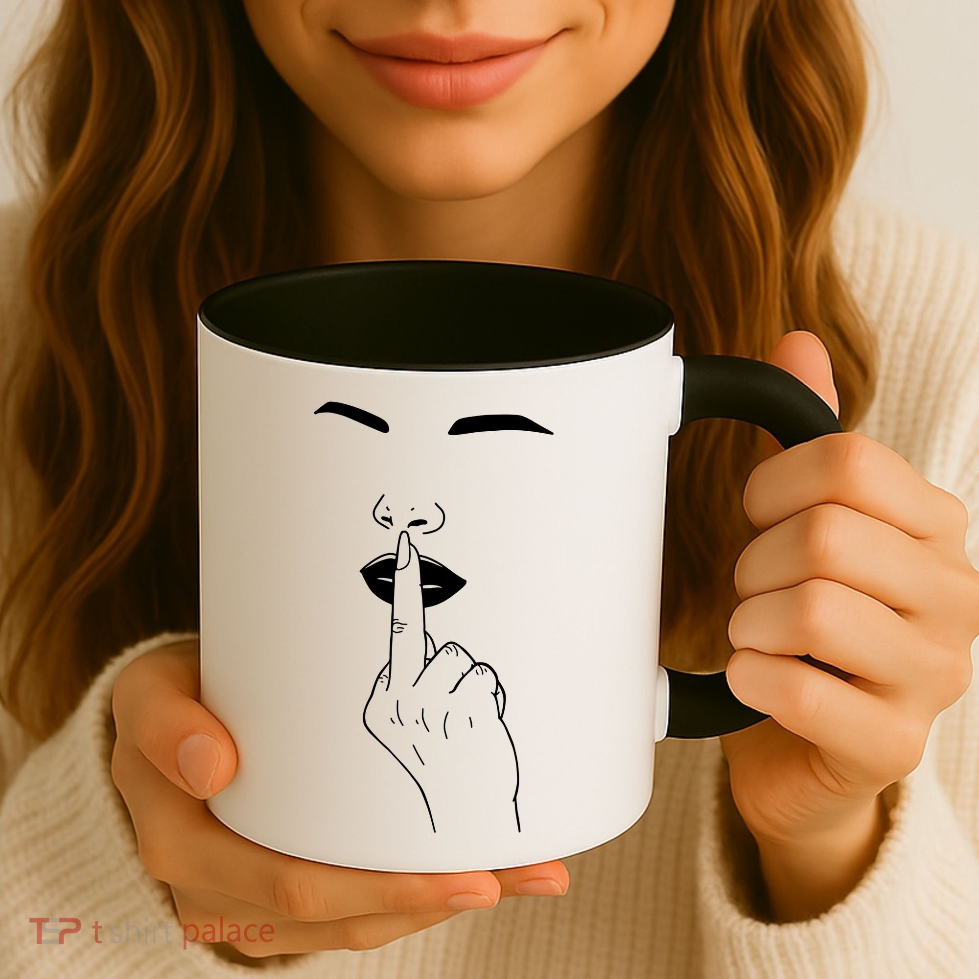 Middle Finger Lips Coffee Mug