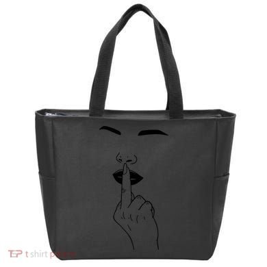 Middle Finger Lips Tote Bag