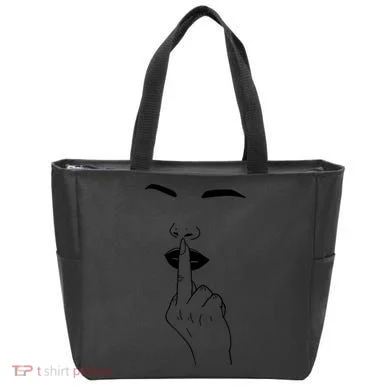 Middle Finger Lips Tote Bag