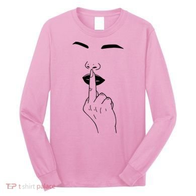 Middle Finger Lips Long Sleeve Shirt
