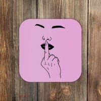Middle Finger Lips Coaster thumb 0