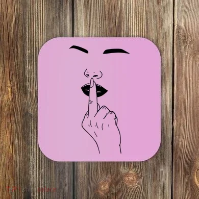 Middle Finger Lips Coaster