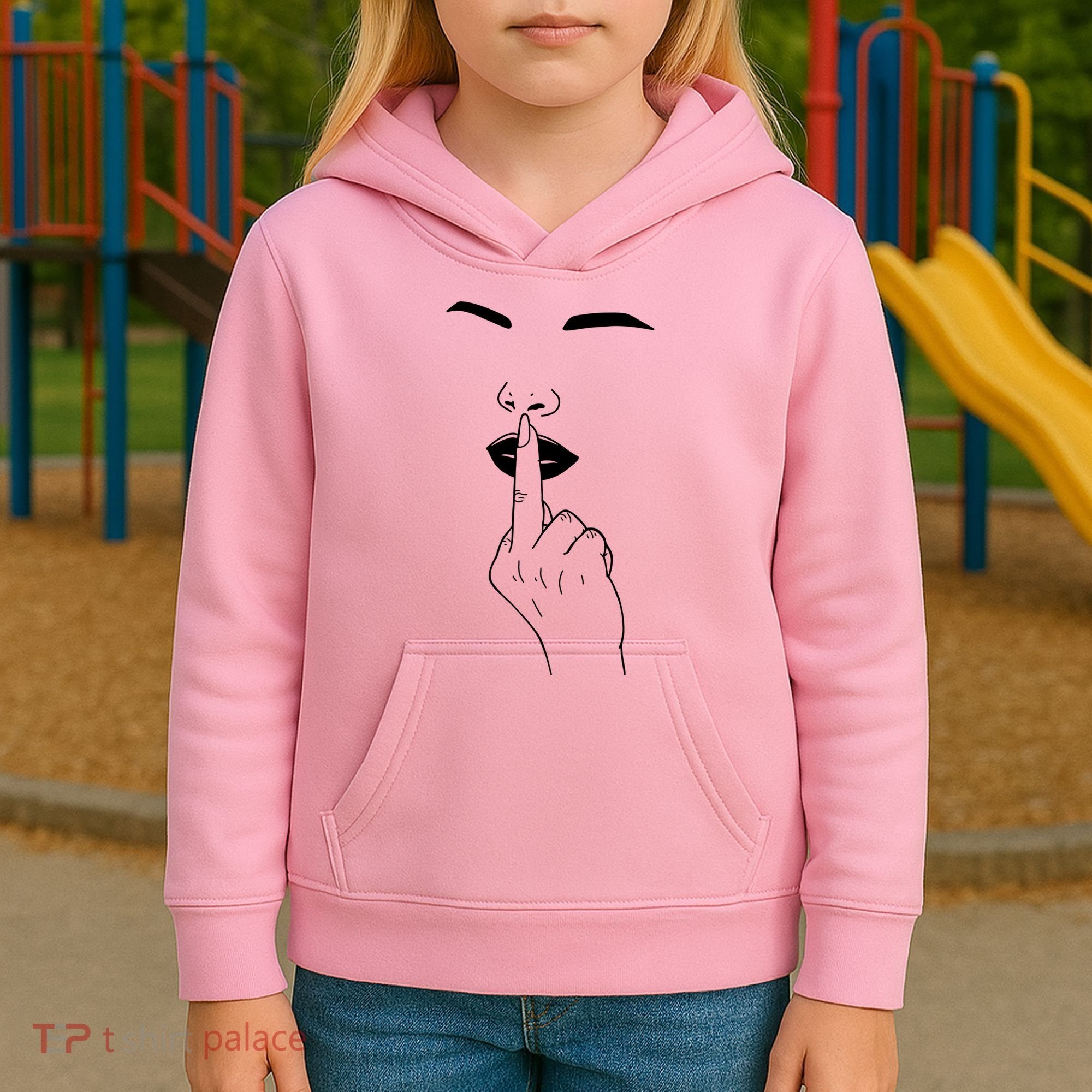 Middle Finger Lips Kids Hoodie
