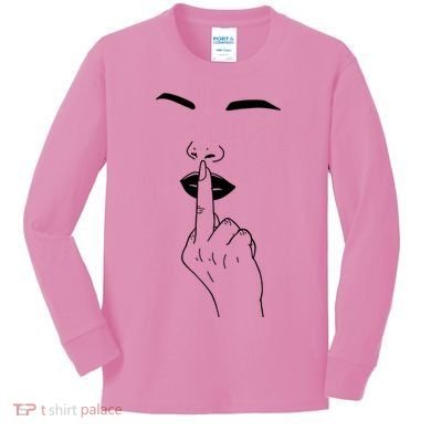 Middle Finger Lips Kids Long Sleeve Shirt