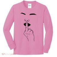 Middle Finger Lips Kids Long Sleeve Shirt thumb 0
