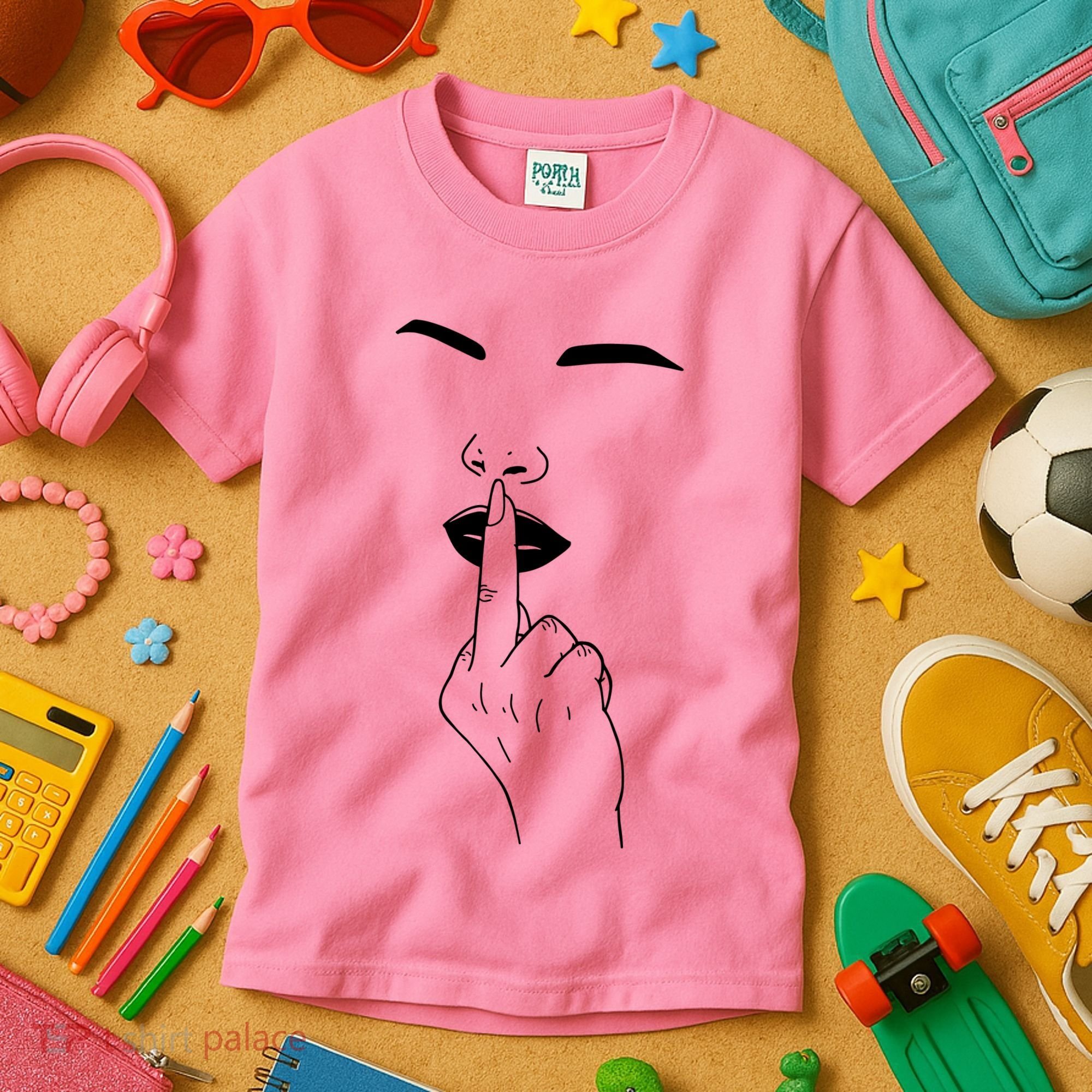 Middle Finger Lips Kids T-Shirt