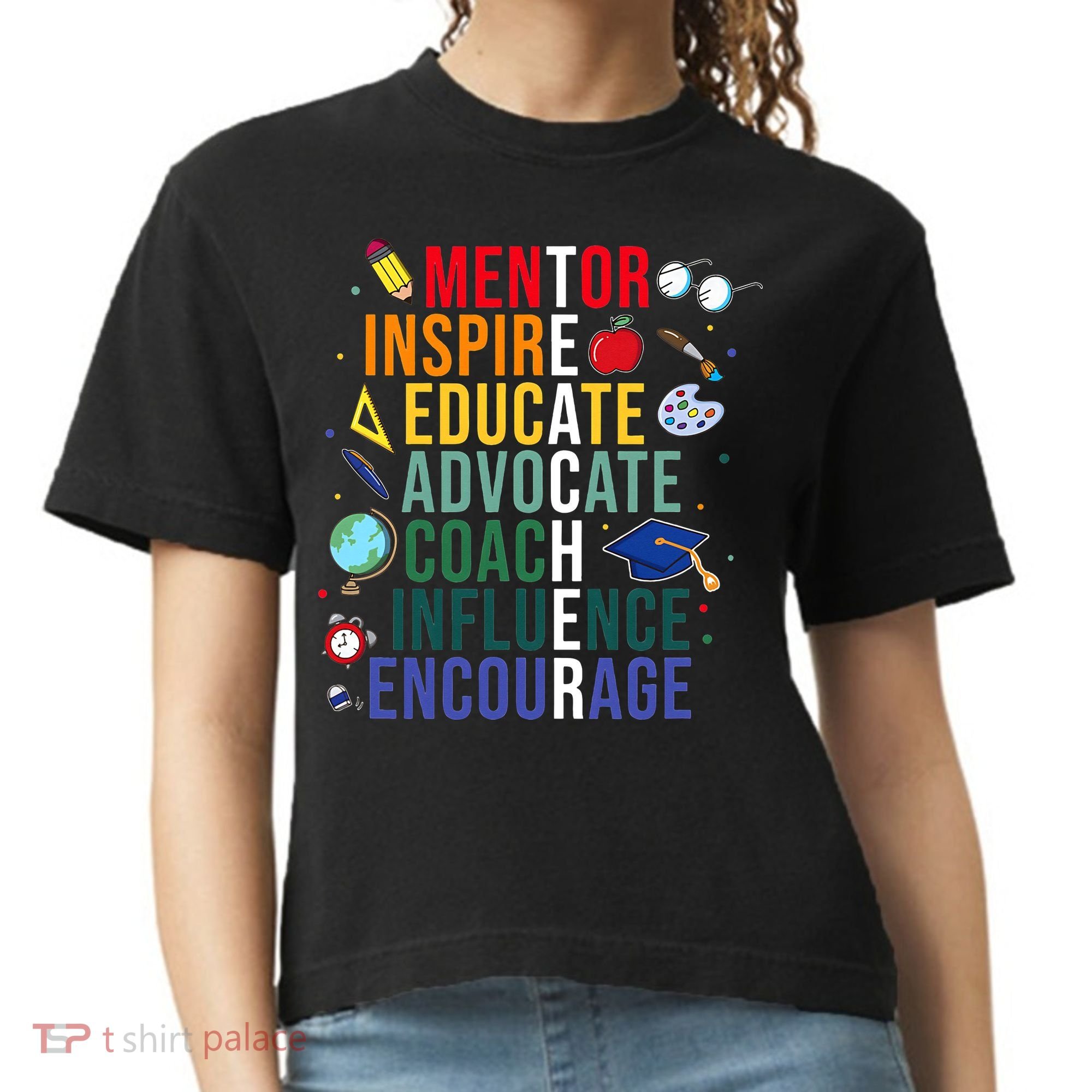 Mentor Inspire Educate Inspired Teacher Life Back To School Comfort Colors Boxy T-Shirt