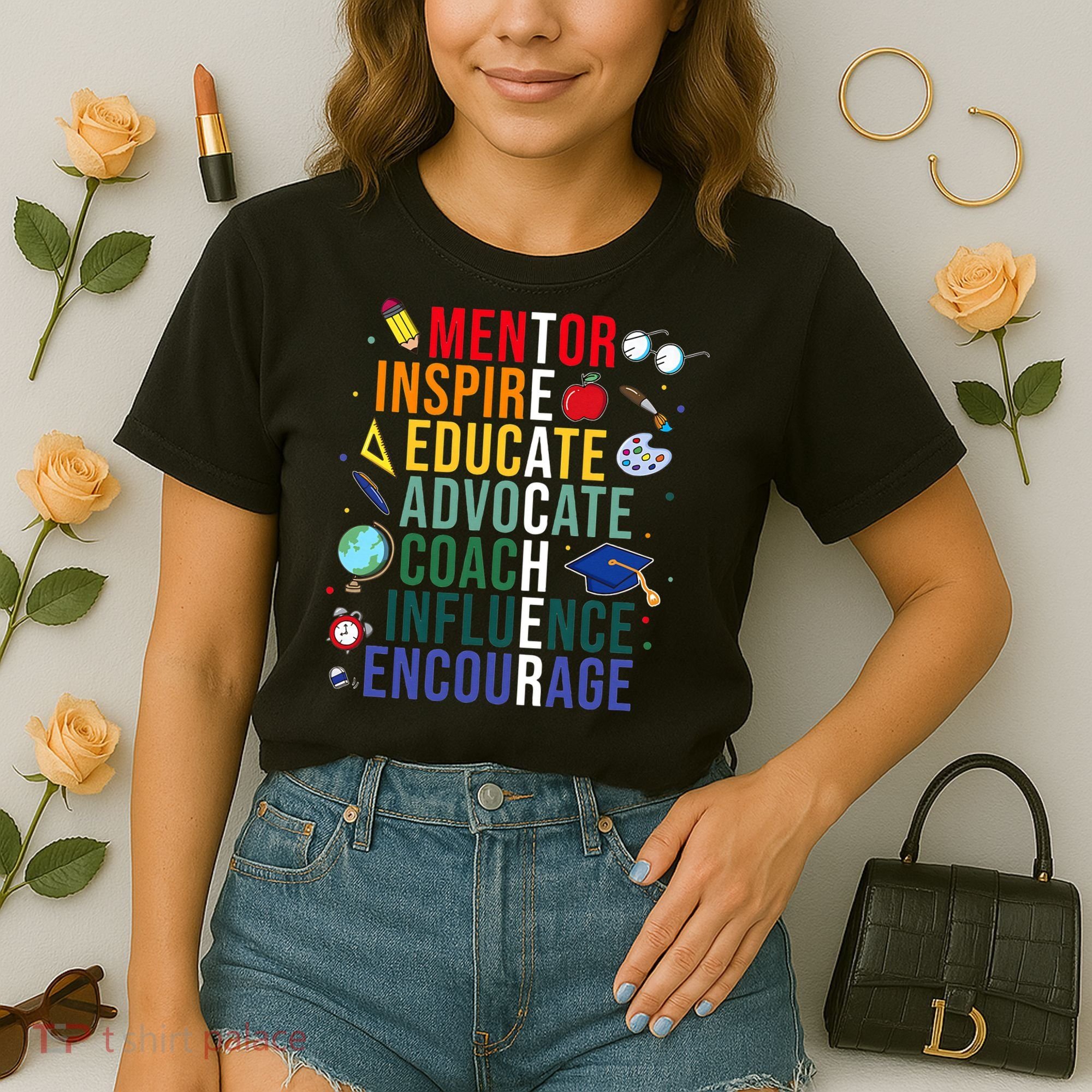 Mentor Inspire Educate Inspired Teacher Life Back To School Comfort Colors Boxy T-Shirt