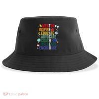 Mentor Inspire Educate Inspired Teacher Life Back To School Sustainable Bucket Hat thumb 0