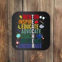 Mentor Inspire Educate Inspired Teacher Life Back To School Coaster thumb 0