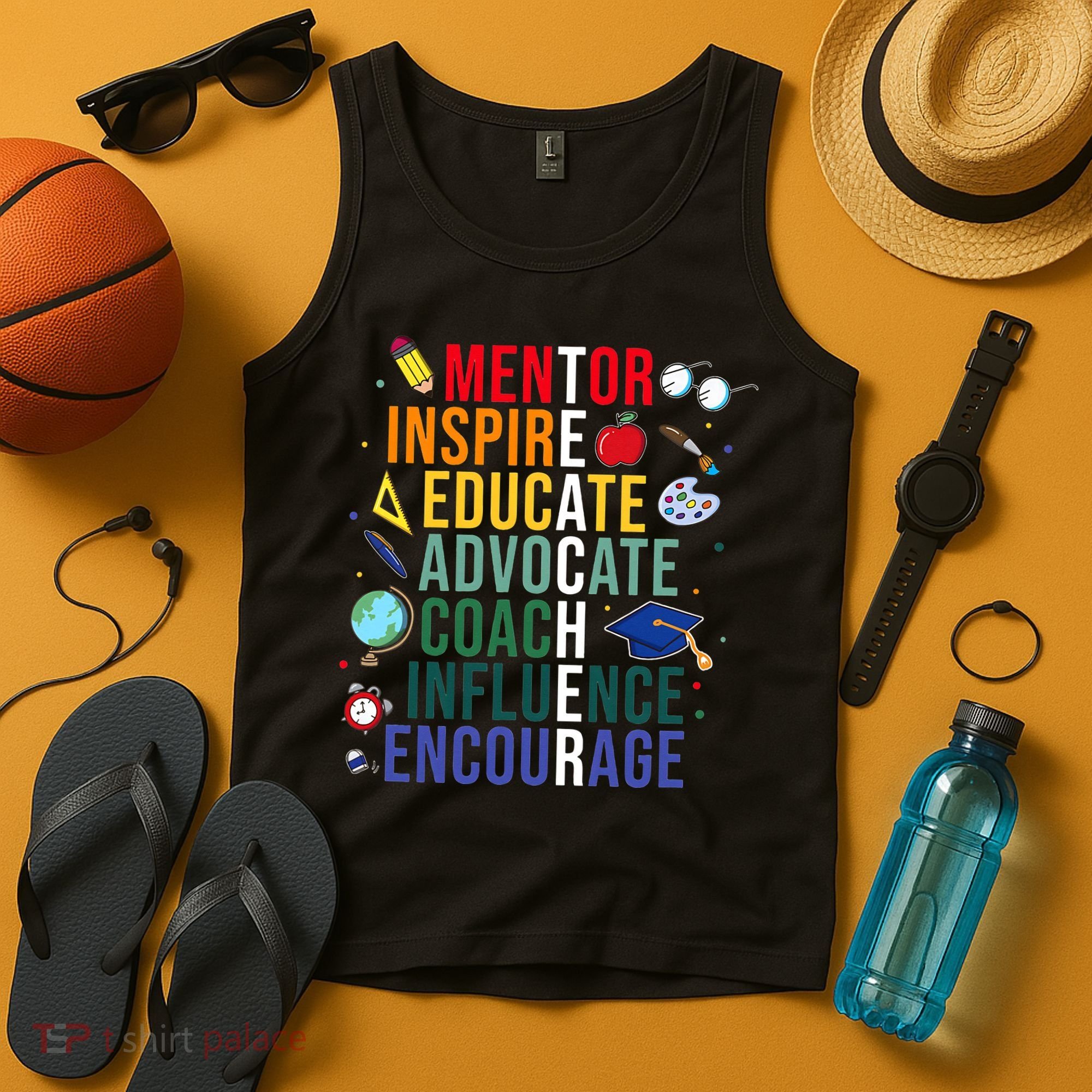 Mentor Inspire Educate Inspired Teacher Life Back To School Tank Top