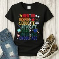 Mentor Inspire Educate Inspired Teacher Life Back To School Women's T-Shirt thumb 3