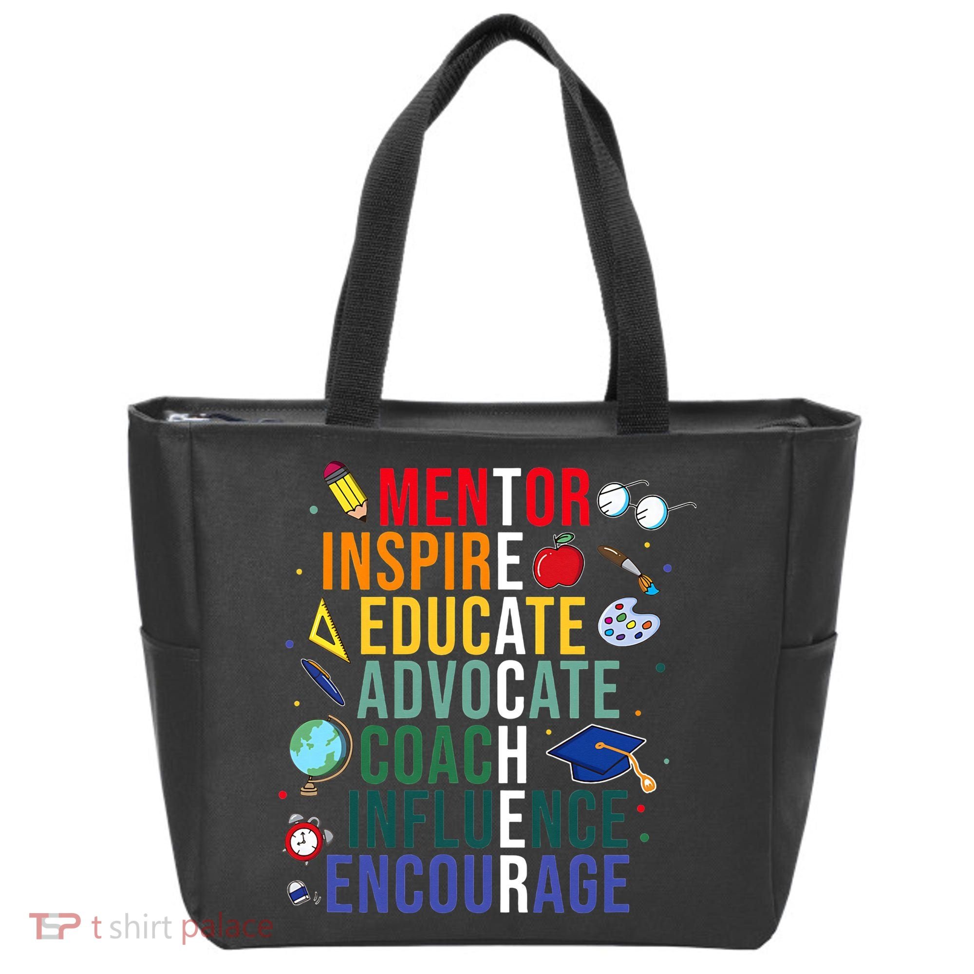 Mentor Inspire Educate Inspired Teacher Life Back To School Tote Bag
