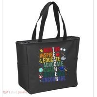 Mentor Inspire Educate Inspired Teacher Life Back To School Tote Bag thumb 2