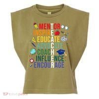 Mentor Inspire Educate Inspired Teacher Life Back To School Garment-Dyed Women's Muscle Tee thumb 0
