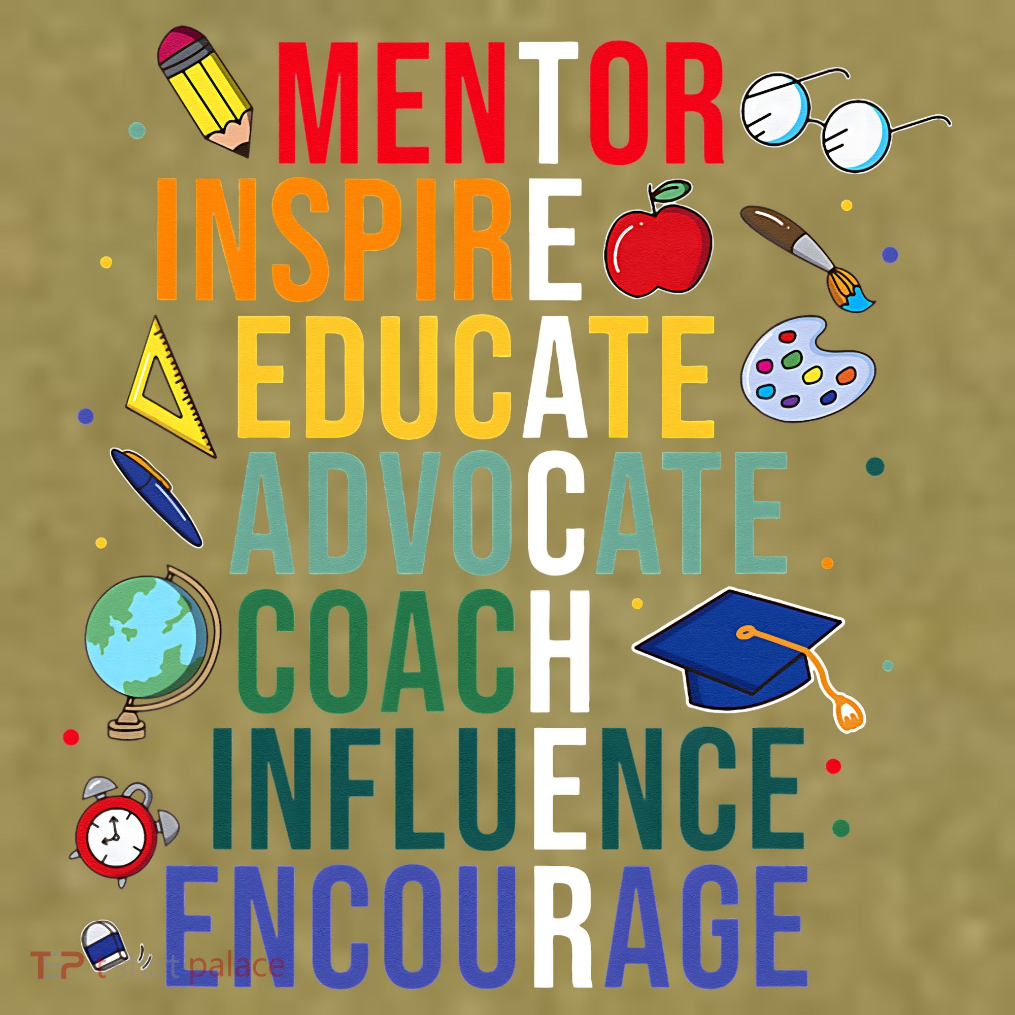 Mentor Inspire Educate Inspired Teacher Life Back To School Garment-Dyed Women's Muscle Tee