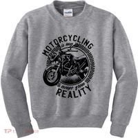 Motorcycling Is Escape From Reality Kids Sweatshirt thumb 0