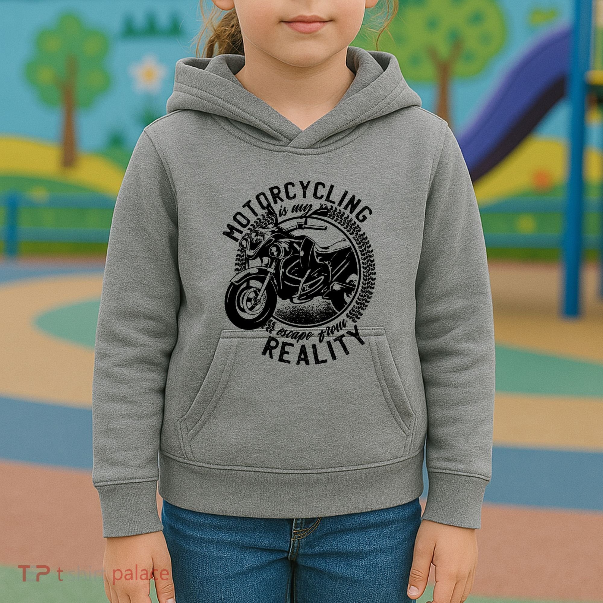 Motorcycling Is Escape From Reality Kids Hoodie