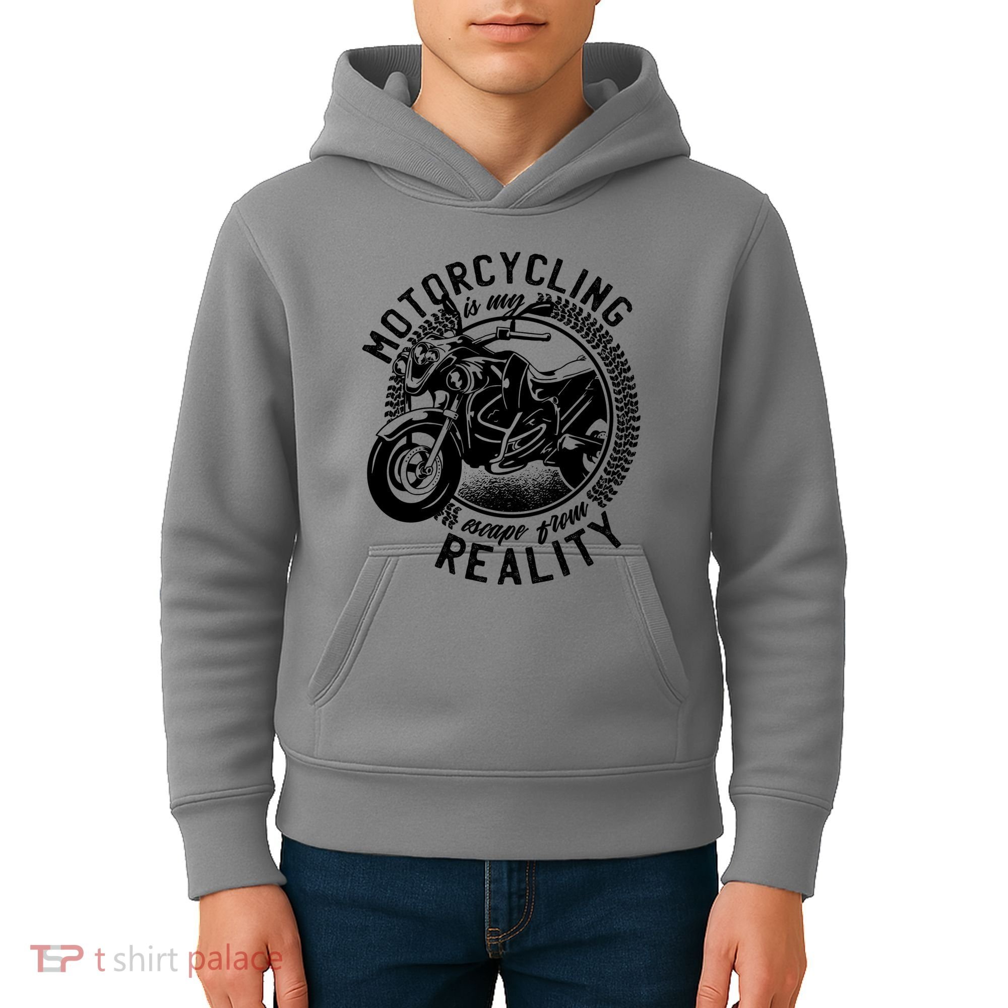Motorcycling Is Escape From Reality Kids Hoodie