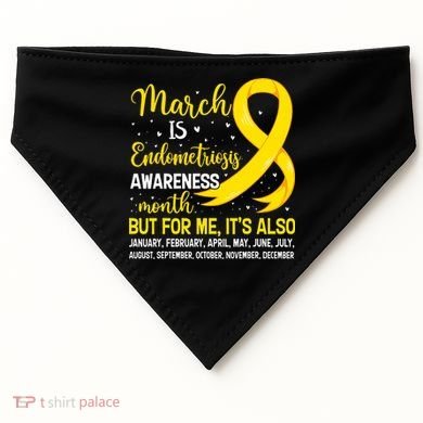 March Is Endometriosis Awareness Month Warrior Support USA-Made Doggie Bandana