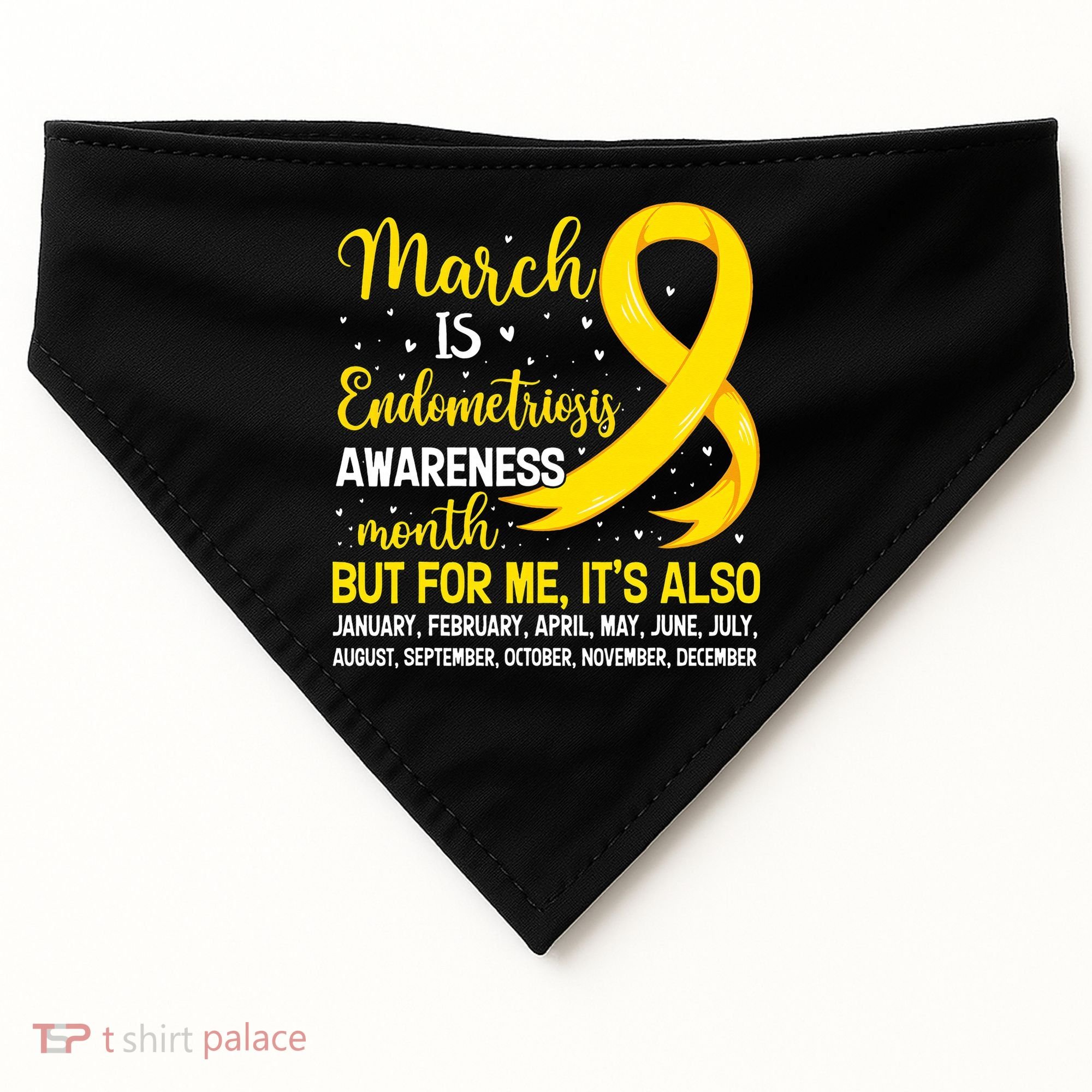March Is Endometriosis Awareness Month Warrior Support USA-Made Doggie Bandana