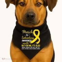 March Is Endometriosis Awareness Month Warrior Support USA-Made Doggie Bandana thumb 1
