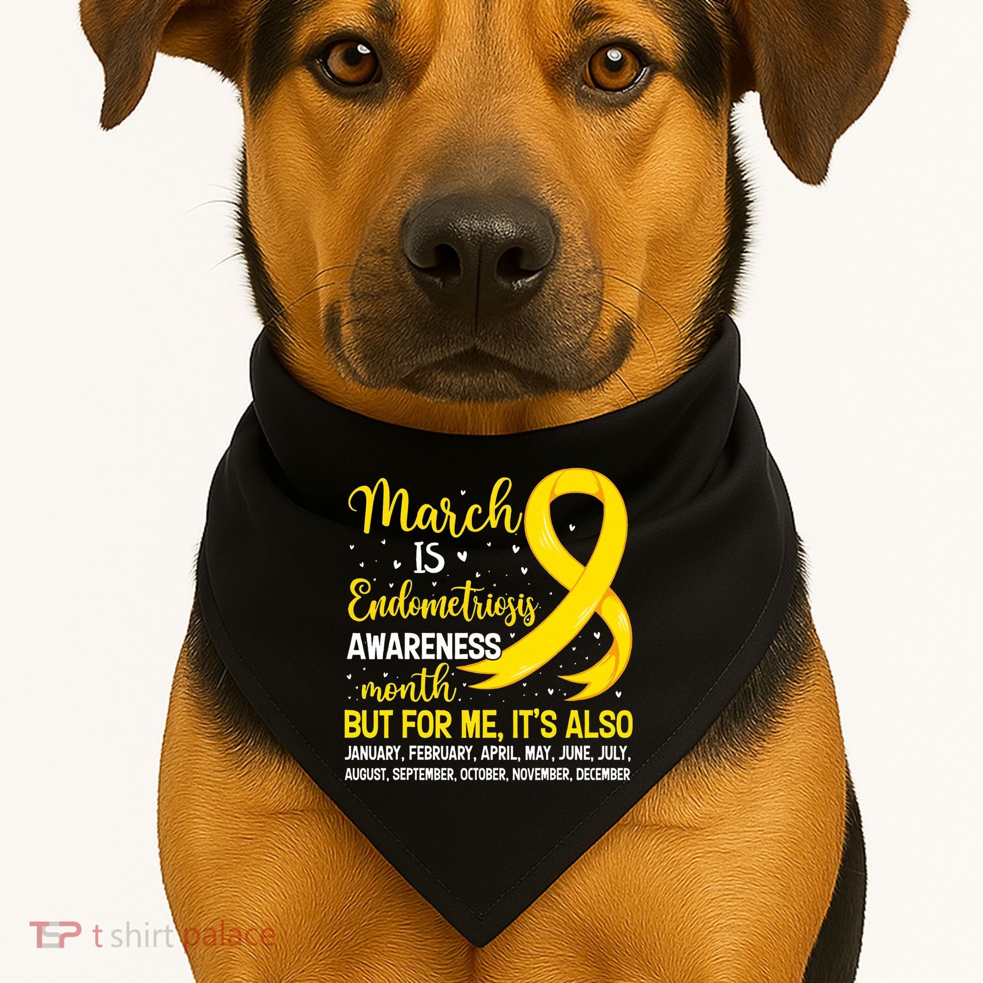 March Is Endometriosis Awareness Month Warrior Support USA-Made Doggie Bandana
