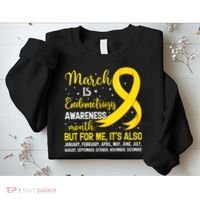 March Is Endometriosis Awareness Month Warrior Support Sweatshirt thumb 2