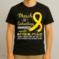 March Is Endometriosis Awareness Month Warrior Support T-Shirt thumb 3