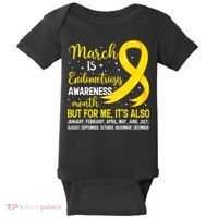 March Is Endometriosis Awareness Month Warrior Support Baby Bodysuit thumb 0