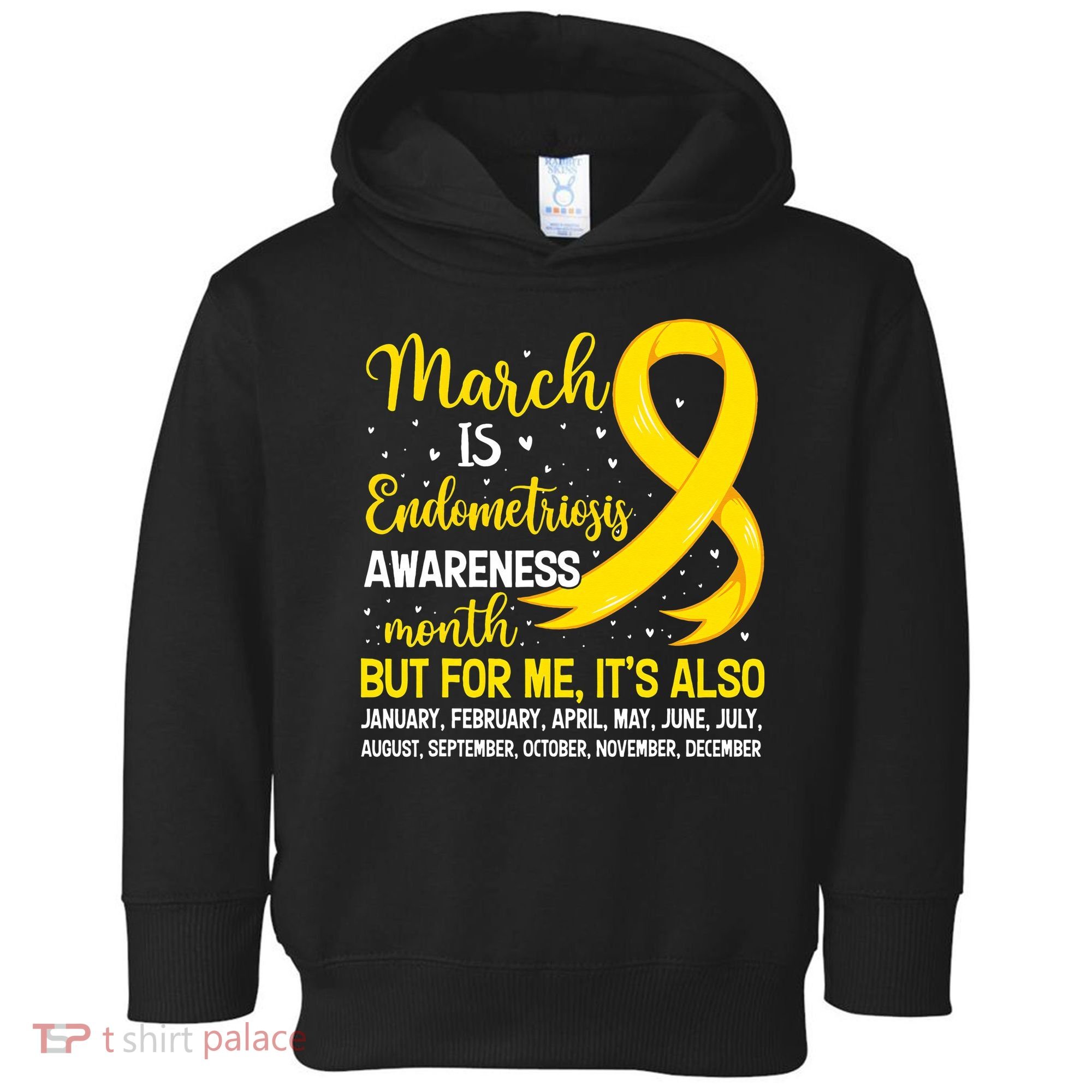 March Is Endometriosis Awareness Month Warrior Support Toddler Hoodie