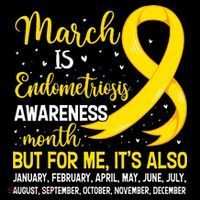 March Is Endometriosis Awareness Month Warrior Support Tall Hoodie thumb 2