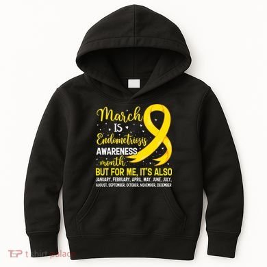March Is Endometriosis Awareness Month Warrior Support Kids Hoodie