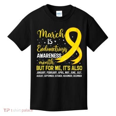March Is Endometriosis Awareness Month Warrior Support Kids T-Shirt